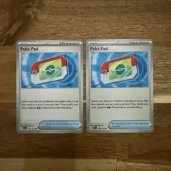 2 Poke Pad Trainer Pokemon Cards , 198/217, Near Mint 2026. - Image 1