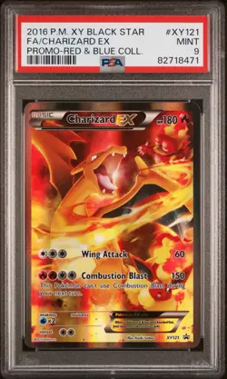 PSA 9 MINT Charizard EX XY121 Black Star Promo FULL ART HOLO PROMO Pokemon Card - Image 1
