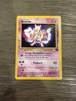 Pokemon Mewtwo 1999 Warner Brothers the First Movie Black Star Promo Card #3 NM - Image 1