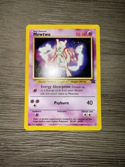 Pokemon Mewtwo 1999 Warner Brothers the First Movie Black Star Promo Card #3 NM - Image 2