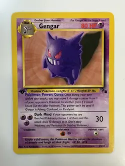1999 Pokemon Gengar 20/62 Fossil Regular Trading Card Game Vintage 1st Edition - Image 1