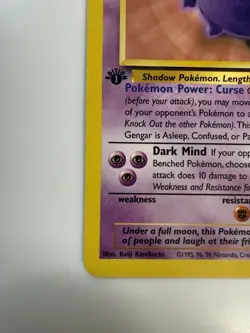 1999 Pokemon Gengar 20/62 Fossil Regular Trading Card Game Vintage 1st Edition - Image 5