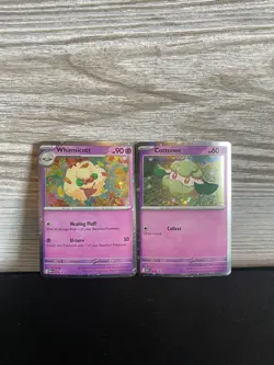 Pokemon Phantasmal Flames Mega Evolution Whimsicott and Cottonee Promo Card Set - Image 1