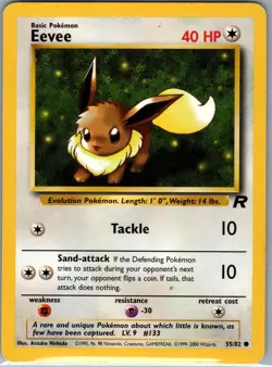 Eevee 55/82 Non Holo Team Rocket - Pokemon Card - LP - Image 1