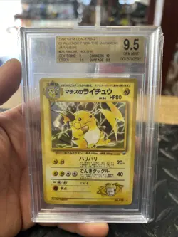 Pokemon BGS 9.5 Gem Lt. Surge Raichu 1998 Japanese Gym Challenge Holo Rare Card - Image 1
