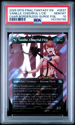 2025 MTG FINAL FANTASY BORDERLESS-SURGE #0537 VANILLE CHEERFUL L'CIE PSA 10 - Image 1