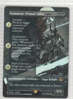 MTG Summon Primal Odin #365 Final Fantasy Borderless Foil Rare NM - Image 1