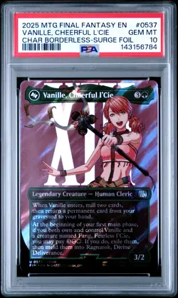2025 MTG FINAL FANTASY BORDERLESS #0537 VANILLE CHEERFUL L'CIE PSA 10 - Image 1