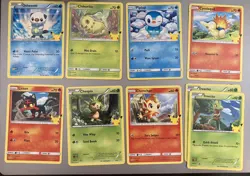 Pokemon Card Lot Of 9 - 2021 McDonald's 25th Anniversary - CHIKORITA CHESPIN - Image 1