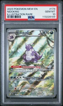 NIDOKING POKEMON 174 2023 151 ILLUSTRATION RARE ENGLISCH PSA 10 - Image 1
