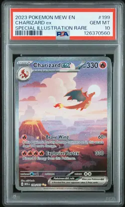 2023 POKEMON MEW EN-151 SPECIAL ILLUSTRATION RARE #199 CHARIZARD EX PSA 10 - Image 1