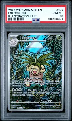 2025 POKEMON MEG EN-MEGA EVOLUTION ILLUSTRATION RARE #135 EXEGGUTOR PSA 10 - Image 1