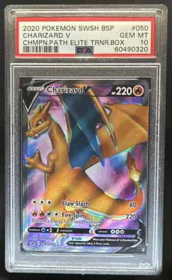 2019-2023 Pokemon SWSH Black Star Promos Charizard V #SWSH050 PSA 10 - Image 1