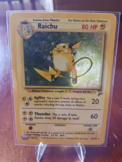 Pokemon Card, Raichu, Base Set 2, Holo Rare, 16/130, NM or Better, Never Played - Image 1