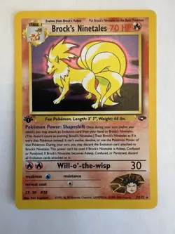 Pokemon Brock's Ninetales Gym Challenge 1st Edition Holo Rare 3/132 2000 70 HP - Image 1