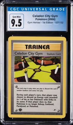 2000 POKEMON GYM HEROES #107/132 CELADON CITY GYM CGC 9.5 - Image 1