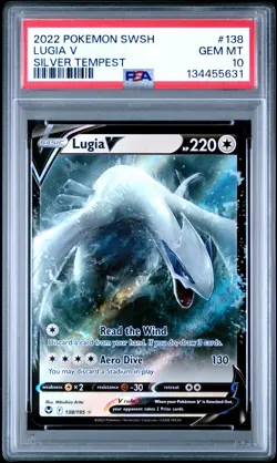 2022 POKEMON SWORD & SHIELD SILVER TEMPEST #138 LUGIA V PSA 10 - Image 1