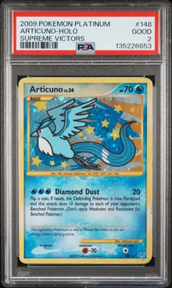 2009 POKEMON PLATINUM SUPREME VICTORS #148 ARTICUNO-HOLO PSA 2 - Image 1