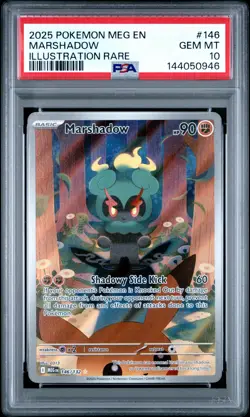 2025 POKEMON MEG EN-MEGA EVOLUTION ILLUSTRATION RARE #146 MARSHADOW PSA 10 - Image 1