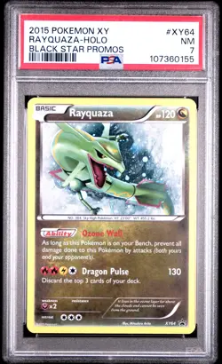 2015 POKEMON XY BLACK STAR PROMOS #XY64 RAYQUAZA-HOLO PSA 7 - Image 1