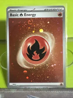 Basic Fire Energy 002 - Pokemon 151 - HD Cosmos Holo HD SWIRLS!!! - Image 2