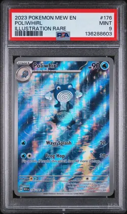 2023 POKEMON MEW EN-151 ILLUSTRATION RARE #176 POLIWHIRL PSA 9 - Image 1