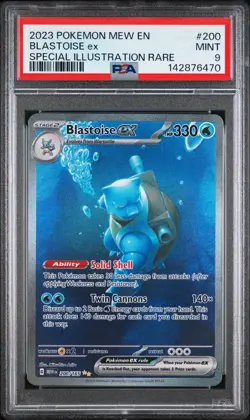 2023 POKEMON MEW EN-151 SPECIAL ILLUSTRATION RARE #200 BLASTOISE EX PSA 9 - Image 1