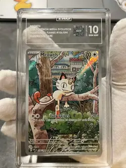Pokemon TCG Meowth 106/094 Phantasmal Flames Illustration Rare Tag 10 Gem Mint - Image 5