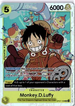 • Monkey.D.Luffy • OP07-109 SR Premium Booster Holo Foil One Piece TCG NM - Image 1