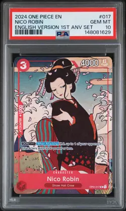 2024 ONE PIECE ENGLISH VERSION 1ST ANV SET #017 NICO ROBIN PSA 10 - Image 1