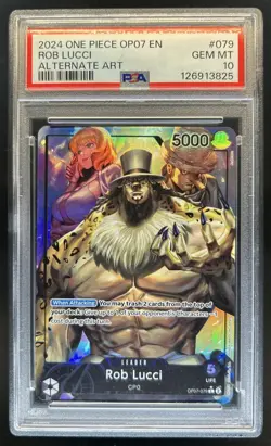 2024 One Piece 500 Years in the Future Rob Lucci Alternate Art #OP07-079 PSA 10 - Image 1