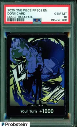 2025 One Piece PRB02 EN Don!! Card Lucci Holo Foil PSA 10 GEM MINT - Image 1