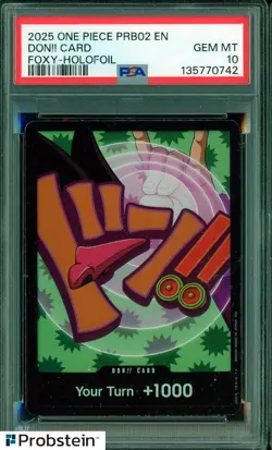 2025 One Piece PRB02 EN Don!! Card Foxy Holo Foil PSA 10 GEM MINT - Image 1
