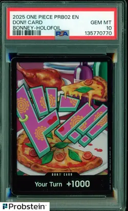 2025 One Piece PRB02 EN Don!! Card Bonney Holo Foil PSA 10 GEM MINT - Image 1