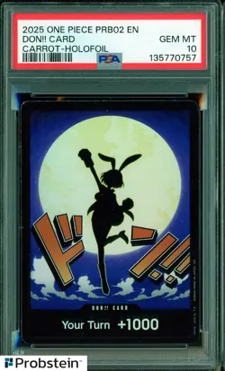 2025 One Piece PRB02 EN Don!! Card Carrot Holo Foil PSA 10 GEM MINT - Image 1