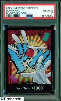 2025 One Piece PRB02 EN Don!! Card Buggy Holo Foil PSA 10 GEM MINT - Image 1