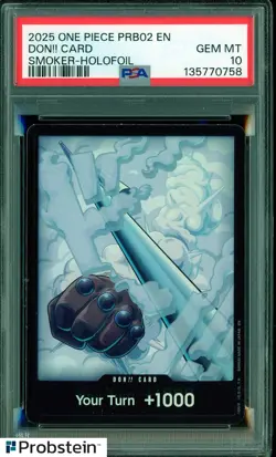2025 One Piece PRB02 EN Don!! Card Smoker Holo Foil PSA 10 GEM MINT - Image 1
