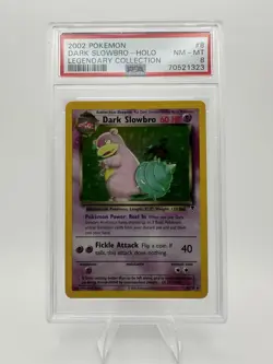 Pokemon Legendary Collection Dark Slowbro 8/110 PSA 8 Holo Rare English Card - Image 2