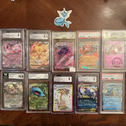Pokemon Big Graded Card Lot Of 10 PSA/Cgc/AGs Slabs Includes Grades 9’s To 10 - Image 1