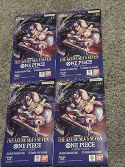 Lot of 4 OP14 EB04 The Azure Sea’s Seven One Piece Card Game Sleeved Booster New - Image 1