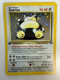 1999 Pokemon Snorlax 11/64 Jungle Holo 1st Edition First Trading Card Vintage - Image 1
