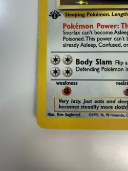 1999 Pokemon Snorlax 11/64 Jungle Holo 1st Edition First Trading Card Vintage - Image 5