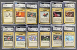 Lot (12) 1999 Pokemon Assorted CGC Graded Trainer Cards w/ PlusPower Gamble - Image 1