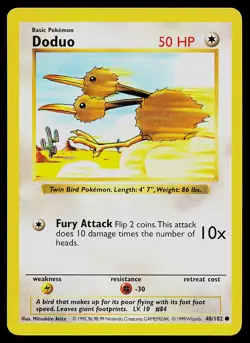 Pokemon Card - Doduo Base Set (Shadowless) 48/102 Common - Image 1
