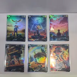 Lot of 6 Custom holo Ash's Pikachu V Pokemon Trading Card sleeved & top loaded - Image 3
