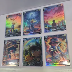 Lot of 6 Custom holo Ash's Pikachu V Pokemon Trading Card sleeved & top loaded - Image 4