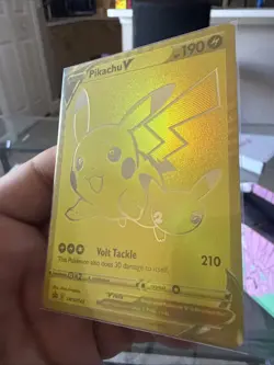 Pokemon Pikachu v SWSH145 Gold Holo TCG Promo Card UPC Mint - Image 1