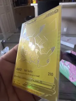 Pokemon Pikachu v SWSH145 Gold Holo TCG Promo Card UPC Mint - Image 2