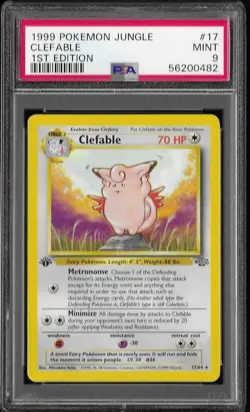 1999 Pokemon Jungle #17 Clefable 1st edition PSA 9 MINT card 17/64 - Image 1