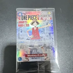 Bandai One Piece CCG Monkey D. Luffy US Voyage Promo Full Art Holo Card SEALED - Image 1